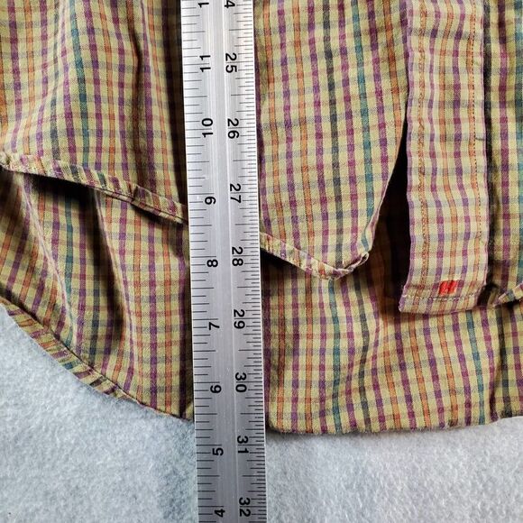 Vtg Hathaway Shirt Mens 16 34/35 Brown Plaid Country Check Button Up - Picture 5 of 8